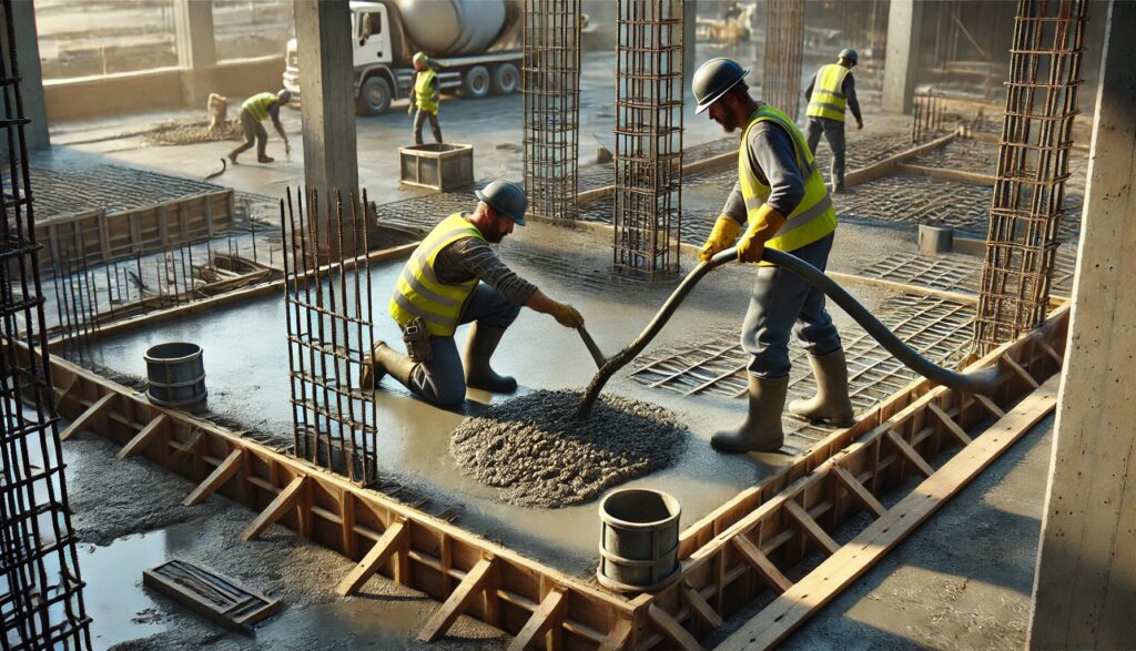 заливка фундамента